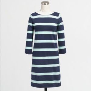 J Crew | Navy & Teal Striped Cotton Dress